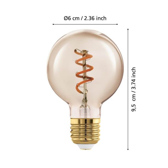 Eglo LED Globe G60 E27 4W amber Leuchtmittel