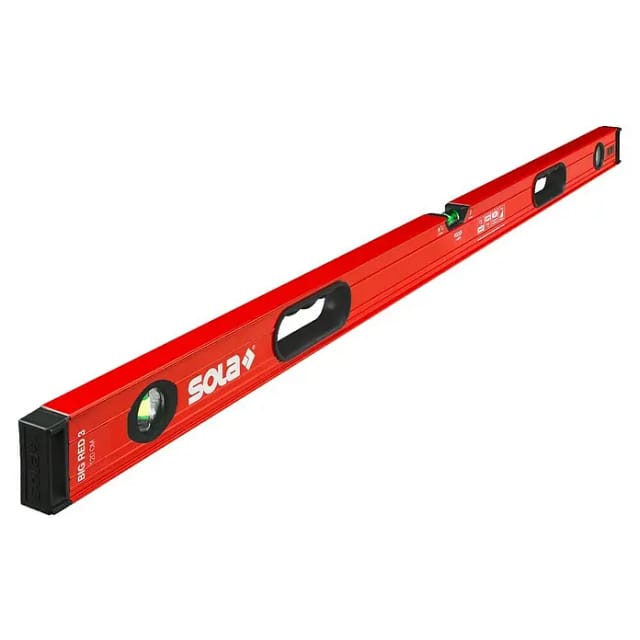 Aluminium Wasserwaage big red 3 mit Handgriffen Sola 120cm