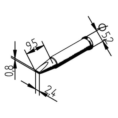Ersa - 0102CDLF24L Lötspitze Meißelform, gerade Spitzen-Größe 2.40 mm Inhalt 1 St.