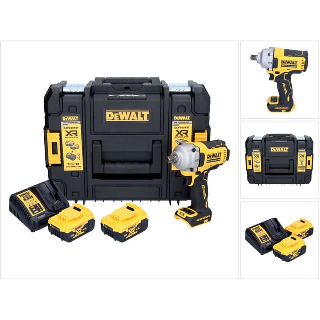 DeWalt DCF 892 P2T Akku Schlagschrauber 18 V 813 Nm 1/2" Brushless + 2x Akku 5,0 Ah + Ladegerät + TSTAK