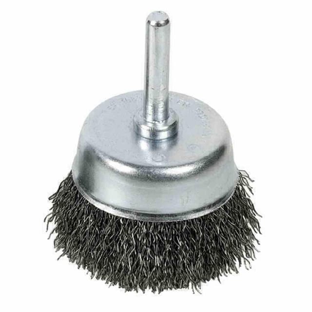 Topfbürste 50 mm 0,3 mm gewellt, 6 mm-Schaft