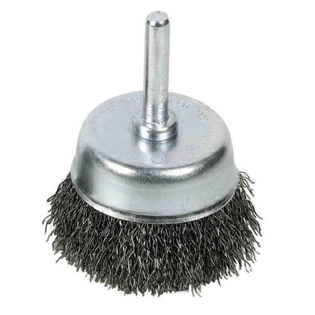 Topfbürste 75 mm 0,3 mm gewellt, 6 mm-Schaft