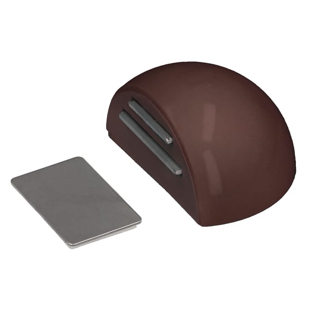 Selbstklebender Türstopper mit Magnethalterung Braun