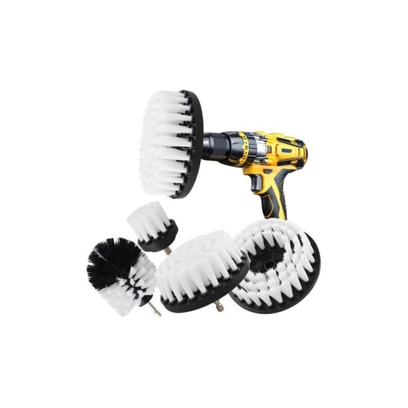 Elektrische Bohrmaschinenbürsten, Ideal Für Die Reinigung Von Badezimmern, Autos, Teppichen, Fußböden, Toiletten, Küchen Und Keramikoberflächen (weiß, 5er-pack).