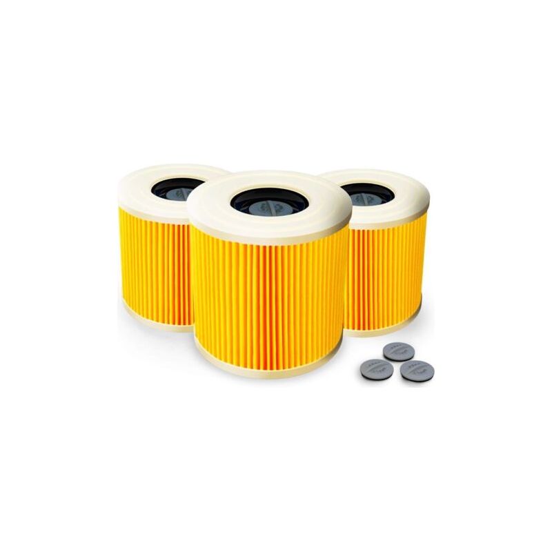 3er-pack Filterpatronen + 3 Zusätzliche Befestigungsschrauben – Für Körcher Staubsauger Wd3 Premium, Wd2, Wd3, Wd 3 Mv3 Und Wd 3 P – Erweiterungsset Ersetzt 6.414-552.0 Und 6.414-772.0