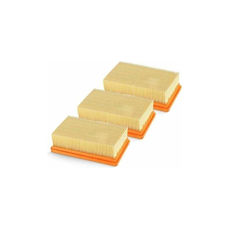 3er-pack Körcher Wd5 Filter, Kompatibel Mit Körcher Wd4, Wd5, Wd6, Mv4, Mv5 Und Mv6 Mehrzweck-staubsaugern – 3 Flache, Gefaltete Ersatzfilter Für 2.863-005.0