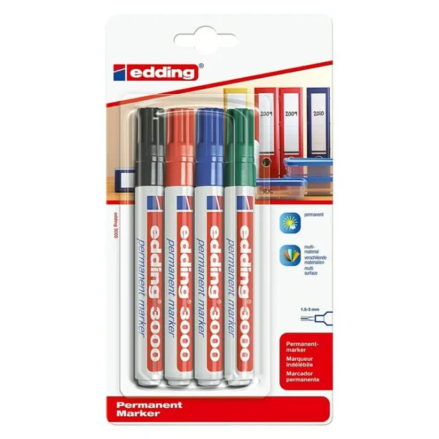 3000 Permanent Marker 4er Set Marker - Edding