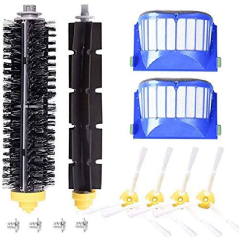 Ersatzteilset Für Irobot Roomba 500/600 Serie (595, 610, 620, 630, 645, 650, 655, 660, 680), Filter + Seitenbürsten + Hauptbürste, Wartungsteile Vom Typ Aerovac