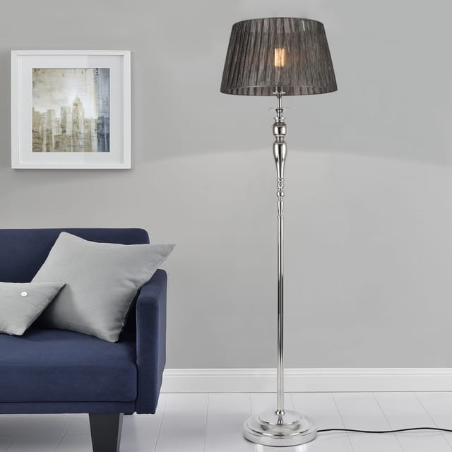 Lux.pro - Stehleuchte Lingen 151 cm E27 60W Metall Chrom/Grau