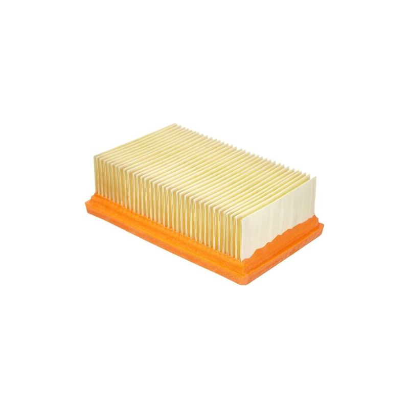 1 - Flacher Faltenfilter - Zubehör Für Nass- Und Trockensauger - Für Die Modelle Wd4, Wd6, Kwd4 Und Kwd6 - Kompatibel Mit Der Mv-serie - Beige Und Orange - 16 X 10 X 4,70 Cm