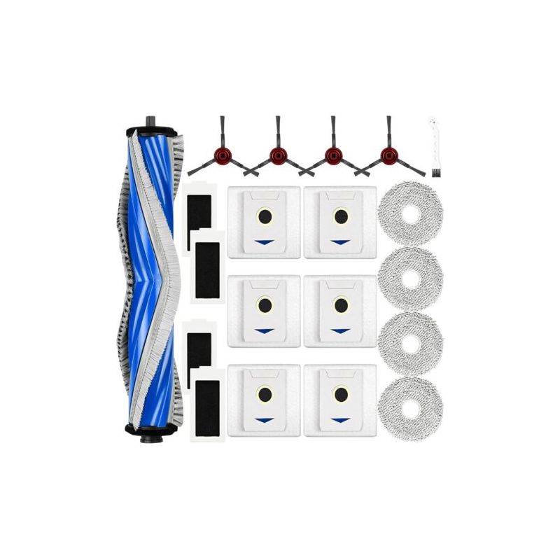 20-teiliges Set – Zubehör Für Saugroboter – Hepa-filter – Staubbeutel – Hauptbürste – Seitenbürste – Mikrofaserpad Für Ecovac Deebot T30 T30 Pro Omni Schwarz 3l