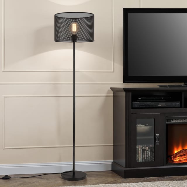 Stehleuchte Arensburg 153 cm Metall E27 60W Schwarz Lux.pro