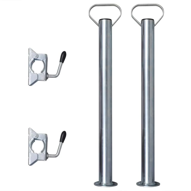 2 Abstellstützen mit 2 Klemmhaltern für 48 mm Stützrad vidaXL