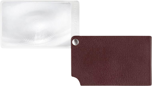 Scheckkartenlupe rot visoPOCKET 2,5x Leder