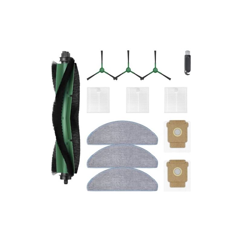 1 Zubehörset Für Saugroboter, 1 Hauptbürste, 3 Wischpads, 3 Filter, 3 Seitenbürsten, 2 Staubbeutel