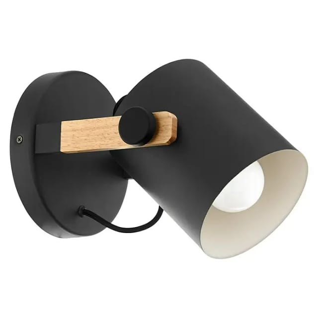 1er Spot Hornwood schwarz-creme-braun ø 17 cm E27 Deckenleuchte - Eglo