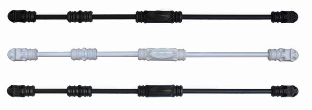 Funktionelle rustikale Treibriegelstange ROLLINGER + Zubehörbeutel für Vorhangstange 16x8 - Schwarz - CRF168BT5EN