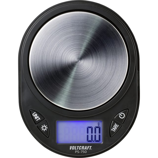 PS-750 Präzisionswaage Wägebereich (max.) 750 g Ablesbarkeit 0.1 g batteriebetrieben Schw - Voltcraft