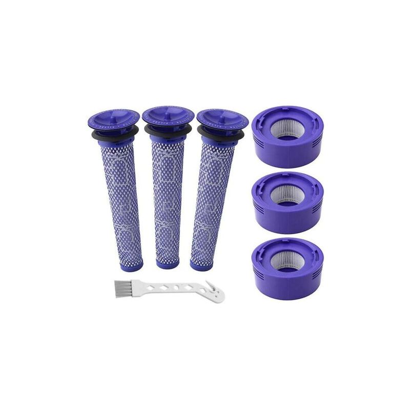 Zubehör Für Dyson V7 Und V8 Staubsauger: 3 Bürsten Für Vorne + 3 Für Hinten + Weiße Bürste