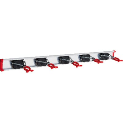Alu-Gerätehalter-Set, inkl. 5 Halter und 1 Schiene Länge 750 mm - Bruns