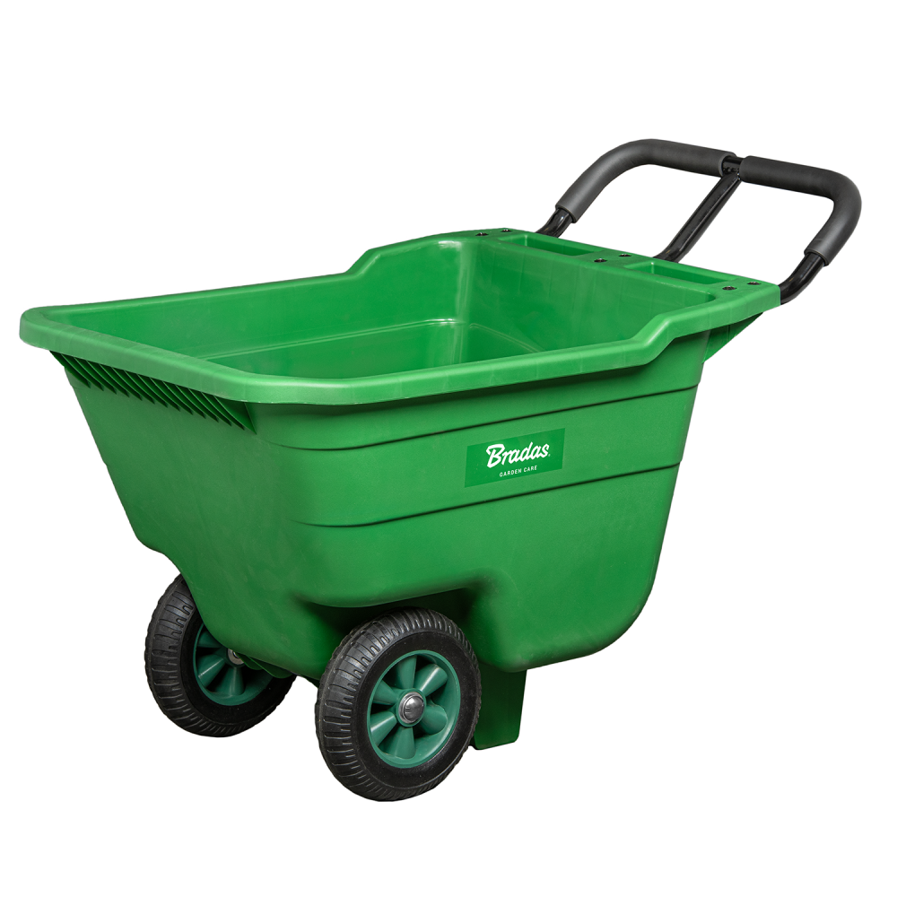 Kunststoff-bauschubkarre 90l Handy-go 2 Pannensichere Räder Stahlgriff Garten-schubkarre Leicht Und Robust Schiebkarre 150kg Grün Gartengerät Transport Für Gartenarbeiten Tq-wb090gr