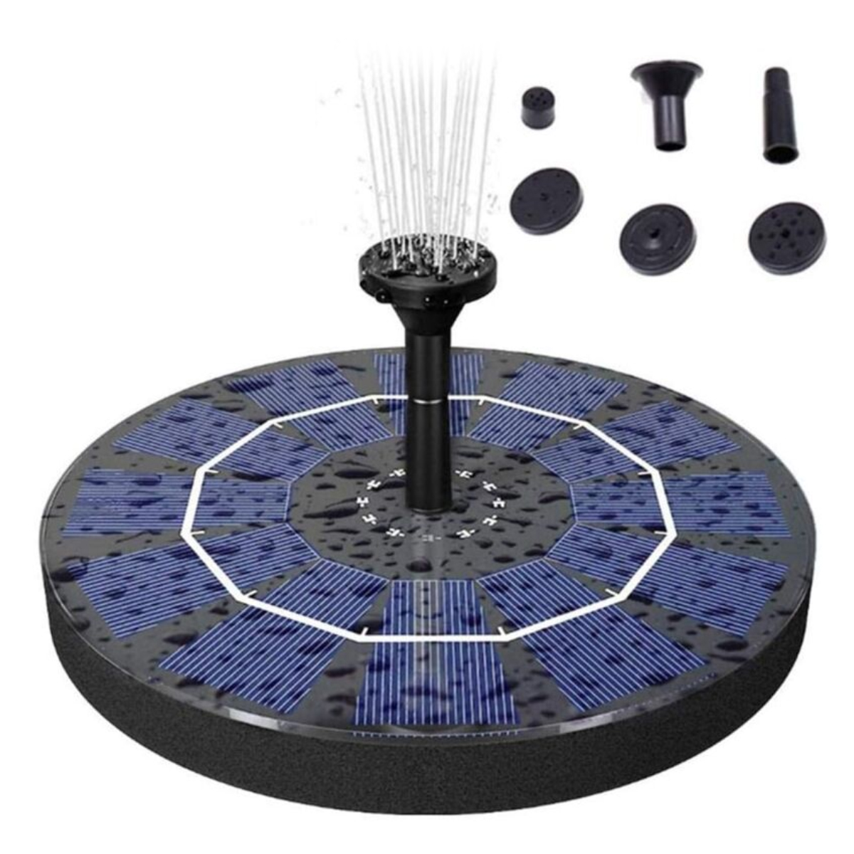 Solar-springbrunnenpumpe, 2,5-w-solar-wasserbrunnenpumpe Mit 400-mah-akku-backup Für Vogeltränke, Teich, Becken, Garten Und Rasen -