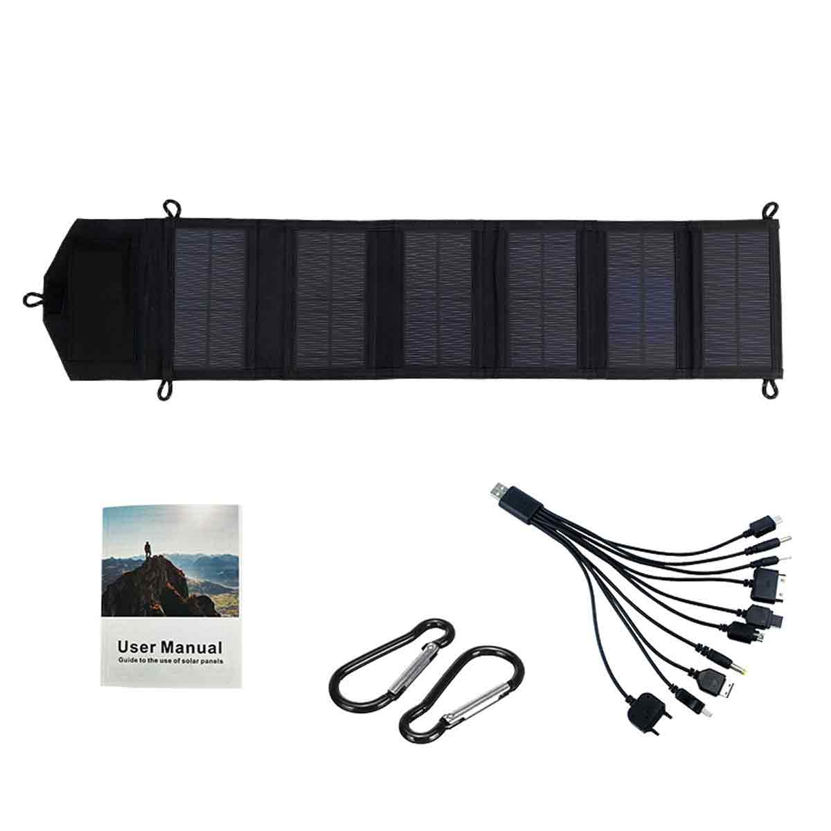 20-w-5-v-usb-solarpanel Mit Falttasche (870 X 190 X 3 Mm Ausgeklappt, 180 X 125 X 50 Mm Zusammengefaltet, 385 G) Für Outdoor-camping Mit Wasserdichter Pet-oberfläche