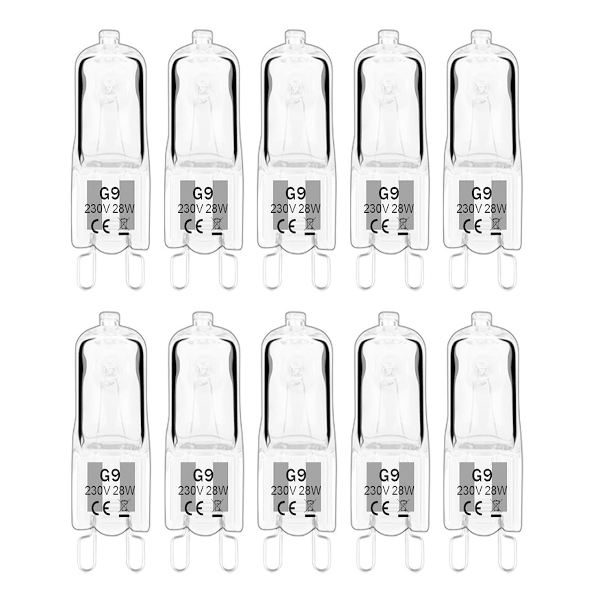 G9 28w 230v Halogenlampen, 10er-pack, Warmweißes Licht, Stabile Beleuchtung, Energiesparend, Lange Lebensdauer, Einfache Installation, Vielseitig Einsetzbar Für Die Wohnraumbeleuchtung.