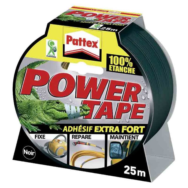 Superstark klebendes "Power Tape" Schwarz - 50 mm x 25 m PATTEX