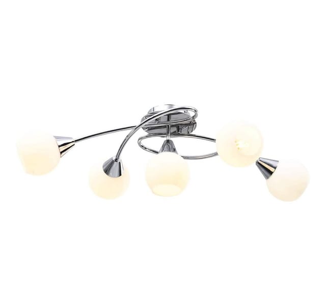 Deckenleuchte mit Keramik-Lampenschirmen für 5 E14 Glühlampen vidaXL