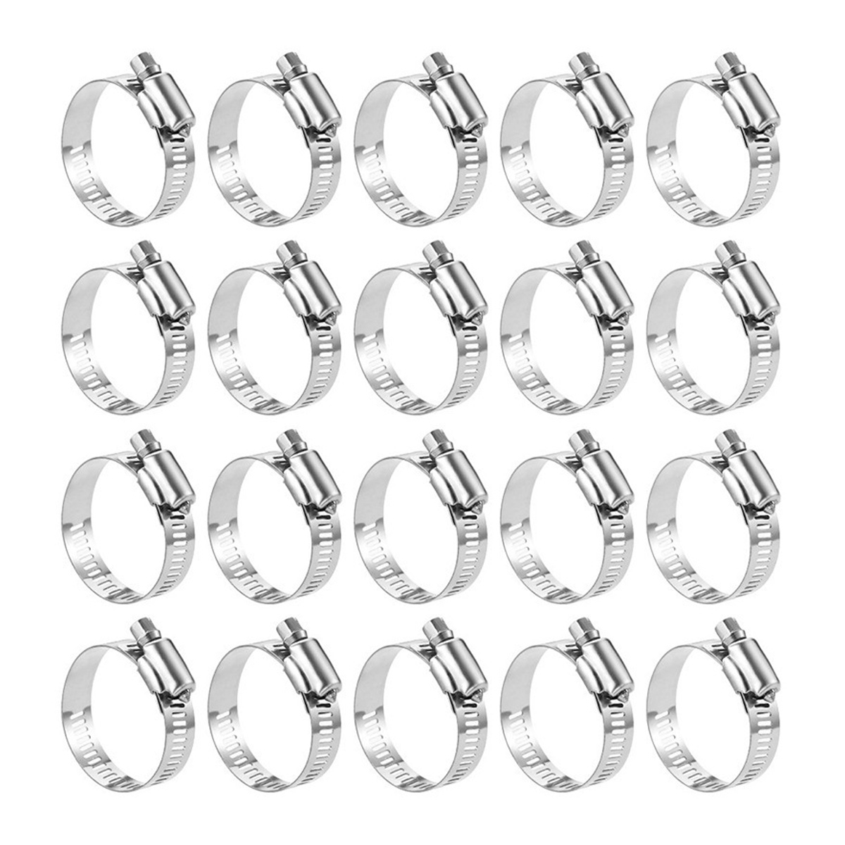Packung Mit 20 Schlauchschellen Aus Edelstahl 304 – Klemmbereich 32–50 Mm – Korrosionsbeständig – Für Rohre Und Kabel