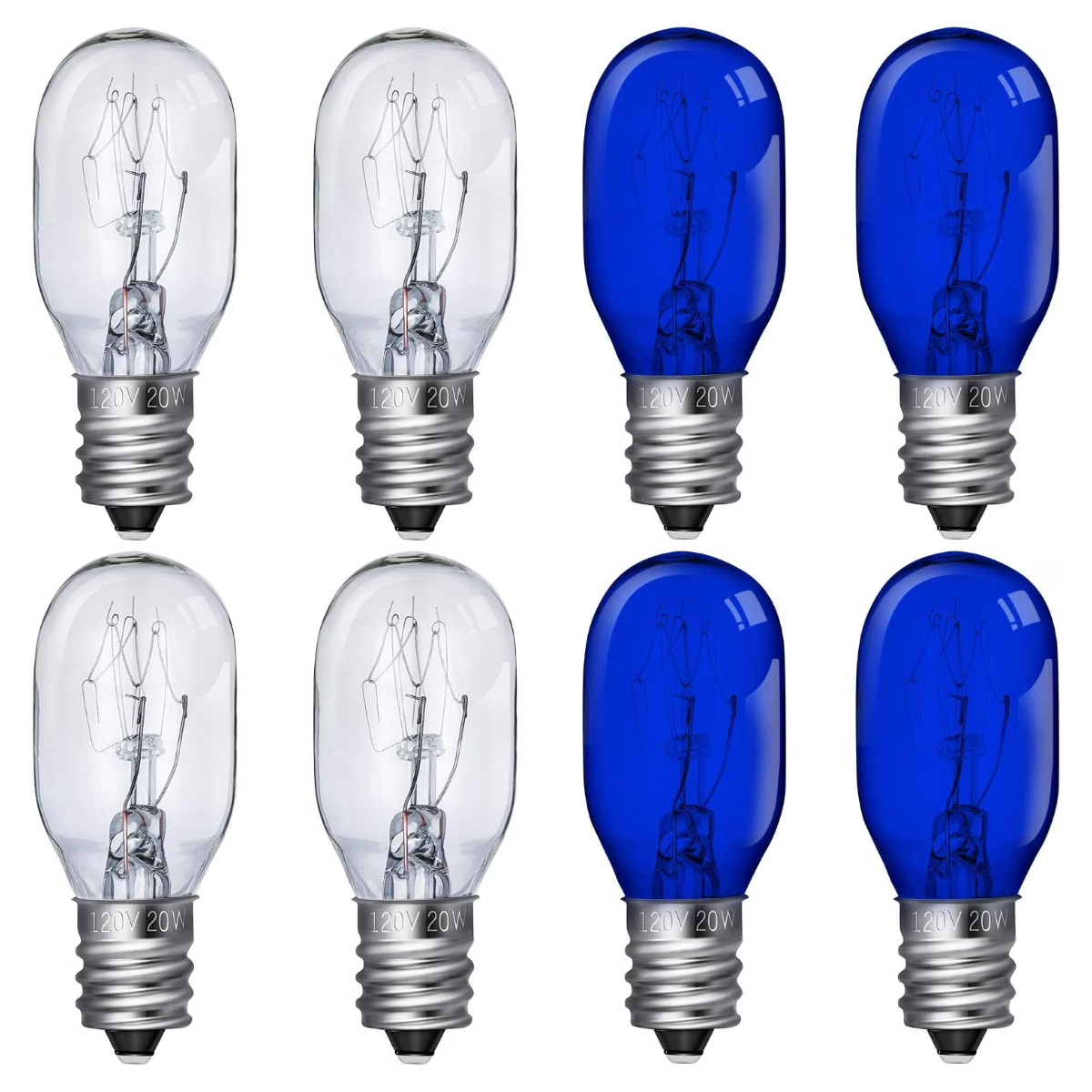 Packung Mit 8 Ersatzbirnen (20 W) Für Doppelseitig Beleuchtete Kosmetikspiegel (blau, Klar)