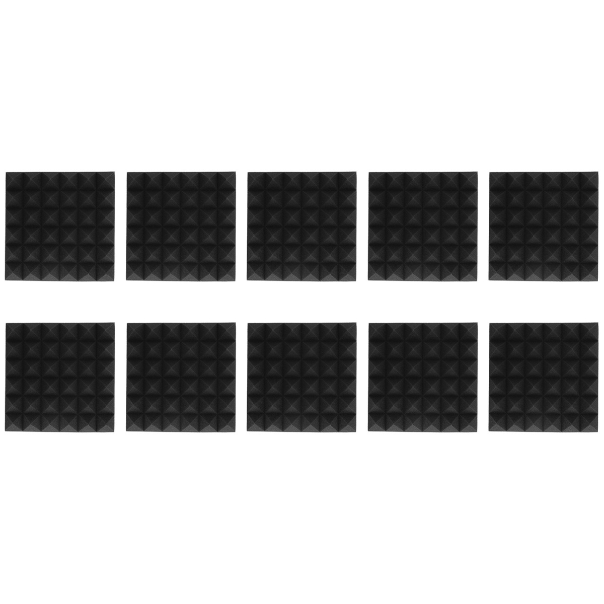 Packung Mit 10 Pyramidenförmigen Akustikschaumstoffplatten Aus Polyurethan Für Tonstudios, Die Geräusche Effektiv Reduzieren Und Schall Absorbieren.