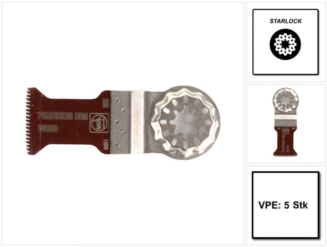 5x E-Cut Precision BIM-Sägeblatt Starlock 35 mm - 63502205230 - Fein