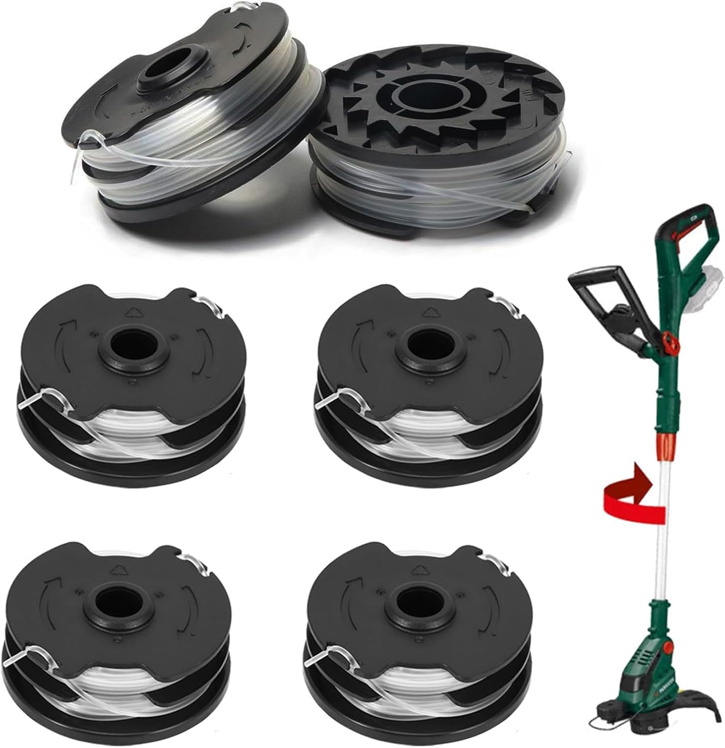 8-teiliges Set, Passend Für Parkside Prt 550 A1-b2-c3 Rasenmäherzubehör Und Spulen (6 Spulen + 2 Kappen)