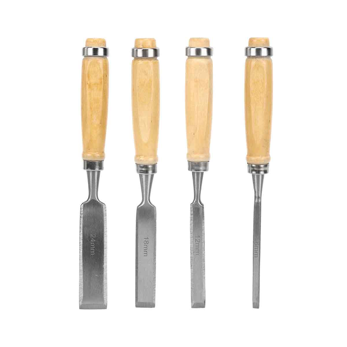 4-teiliges Holzbearbeitungs-schnitzmesser-meißel-gravurwerkzeug-set Mit Holzgriff
