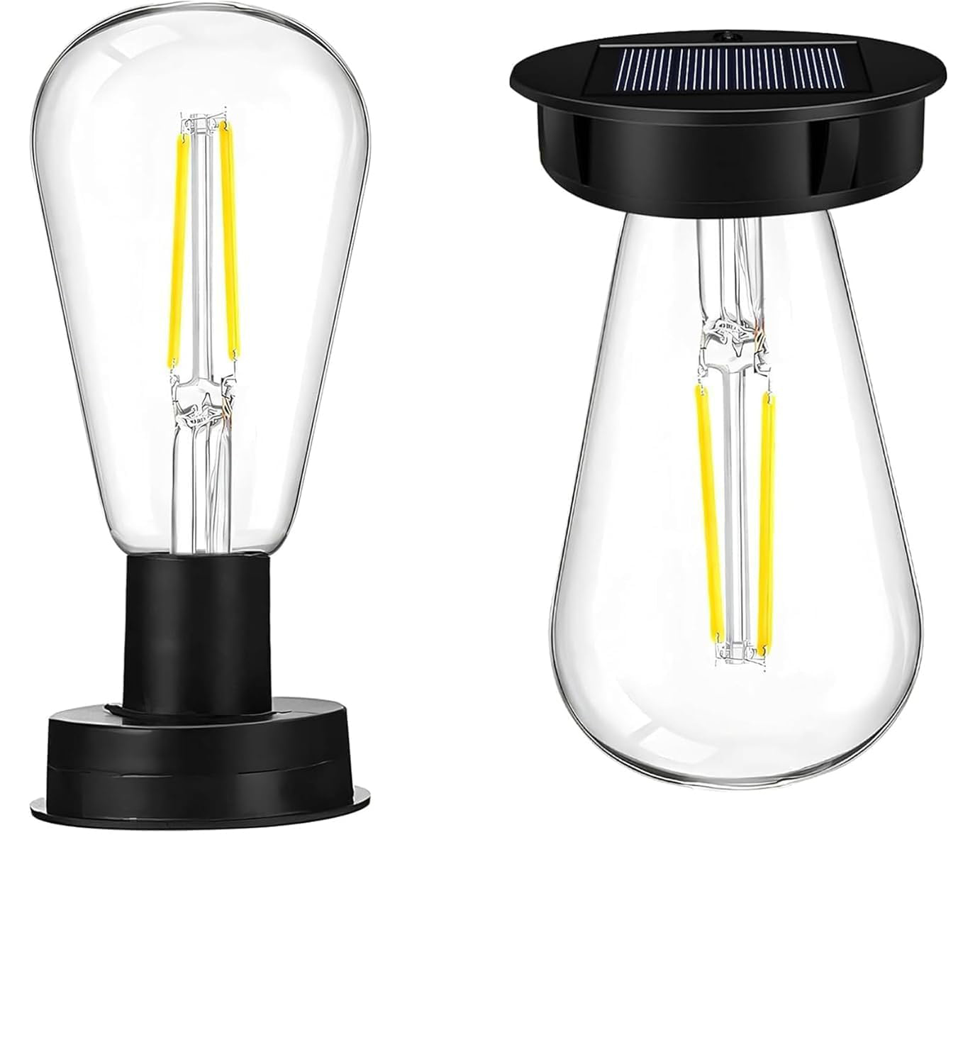 Set Mit 2 Ersatzbirnen Für Solarlaternen, Led-holzbirne, 7-cm-solarpanel, Für Garten Und Balkon