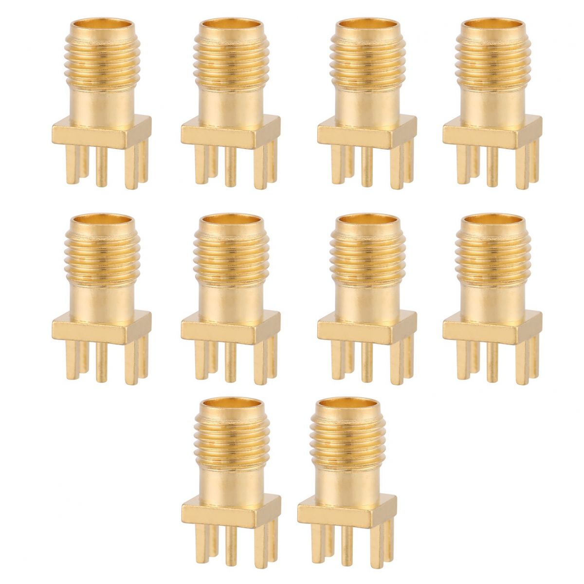 10 Stück Messing-sma-buchsen Mit Sockel, Leiterplattenmontage, 50 Ohm Hf-steckverbinder - 10 Stück Messing-sma-buchsen Mit Sockel, Leiterplattenmontage, 50 Ohm Hf-steckverbinder