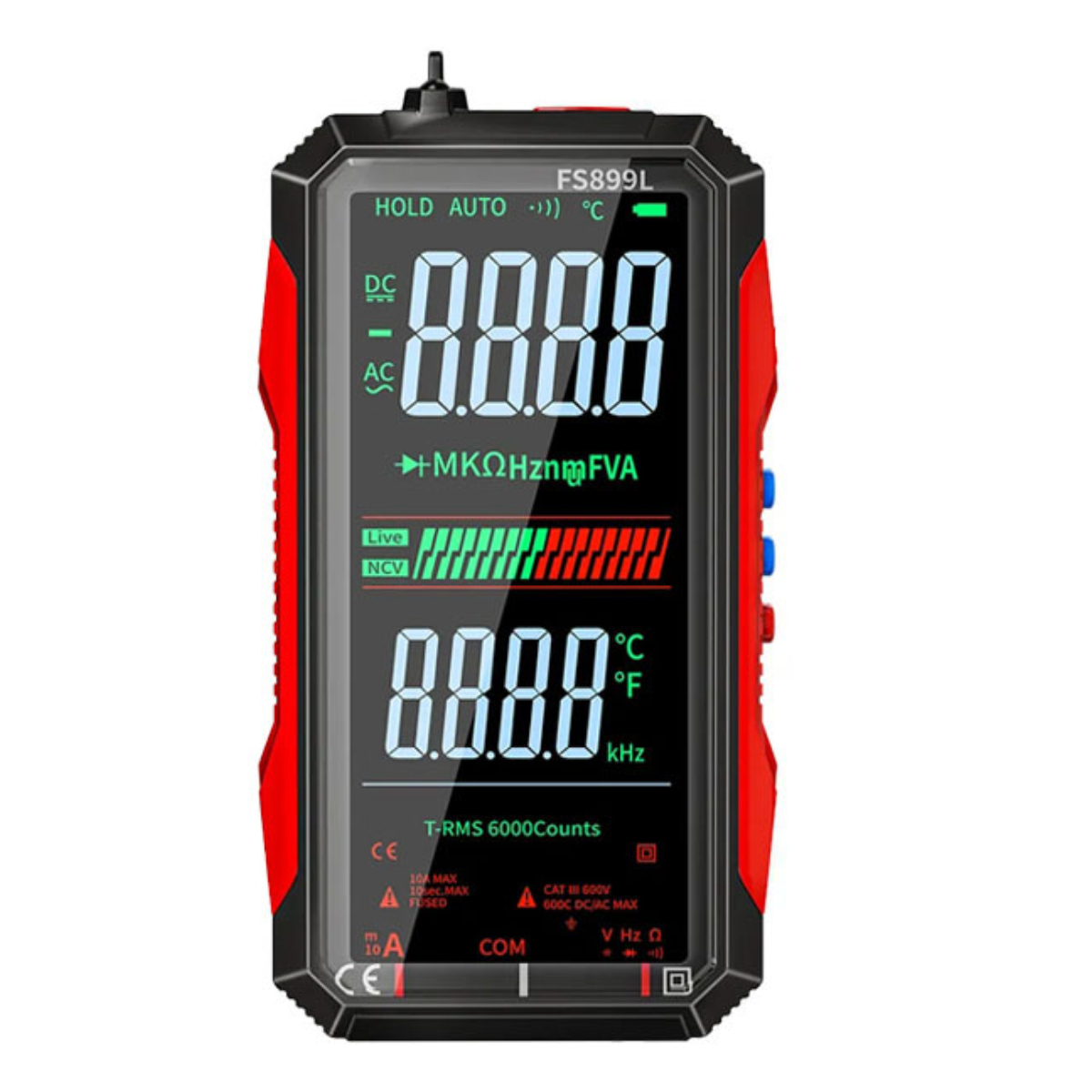 Fs899l Intelligentes Digitales Multimeter, Usb-wiederaufladbar, Strommesser Mit 6000 Zählern