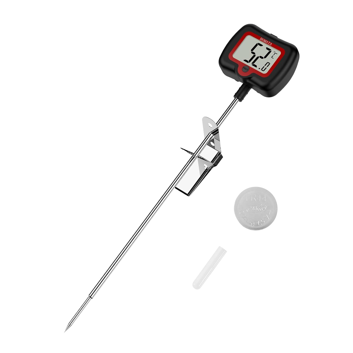 Digitales Thermometer, 8-zoll-sonde, Drehbares Display, ±0,5 °c Genauigkeit, Küche, Kerzen