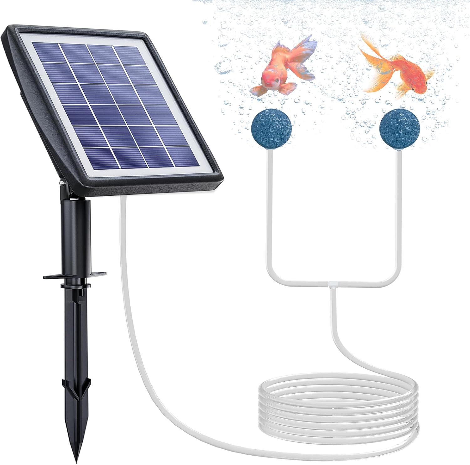 Solarbetriebener Teichbelüfter – Sauerstoffpumpe Mit 2200-mah-akku Für Aquarien, Effiziente Belüftungspumpe Für Den Außenbereich, Gärten Und Hydrokulturen
