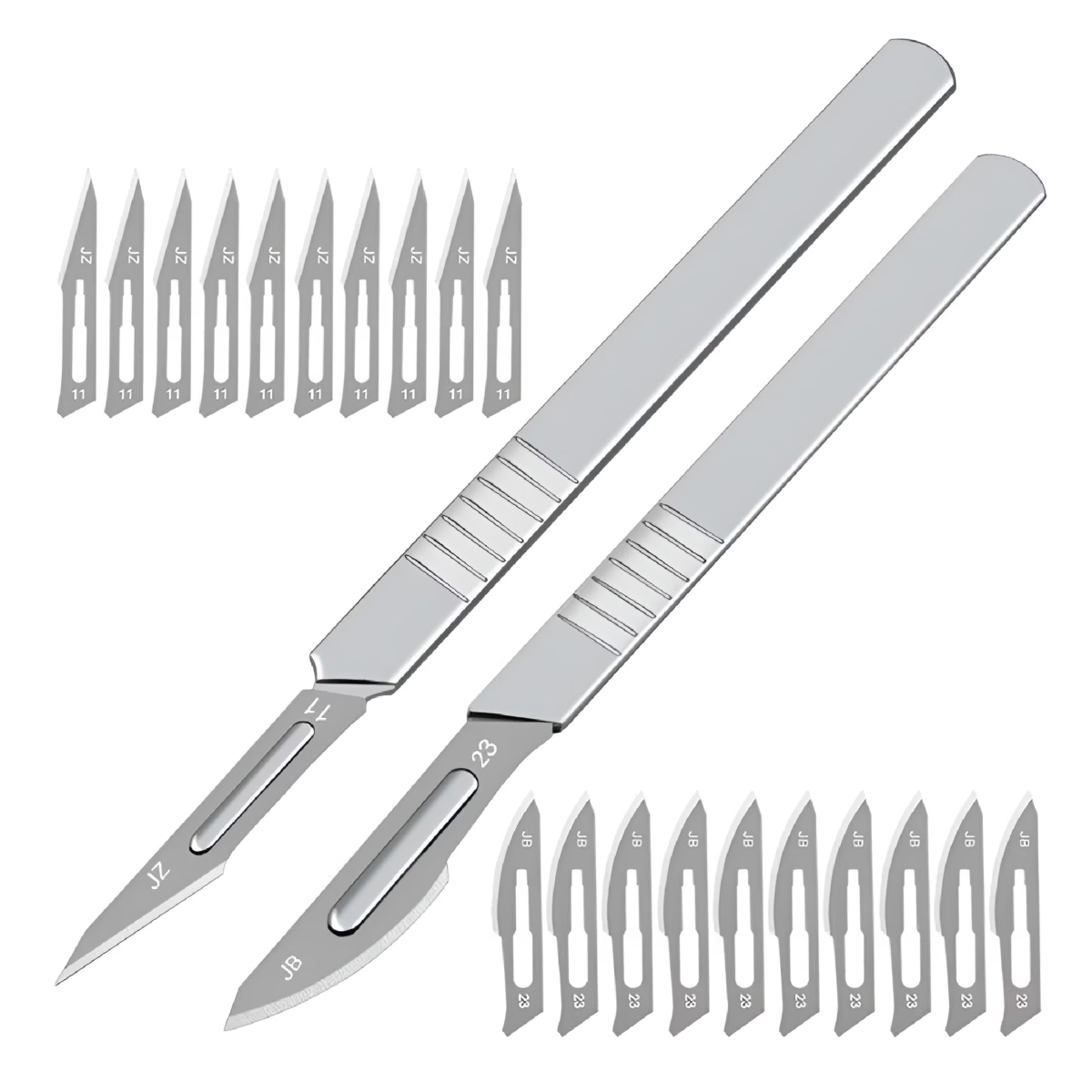 20-teiliges Skalpellklingen-set Aus Kohlenstoffstahl + 2 Griffe – Handwerkzeugset Für Die Reparatur Und Das Schneiden Von Leiterplatten (diy)