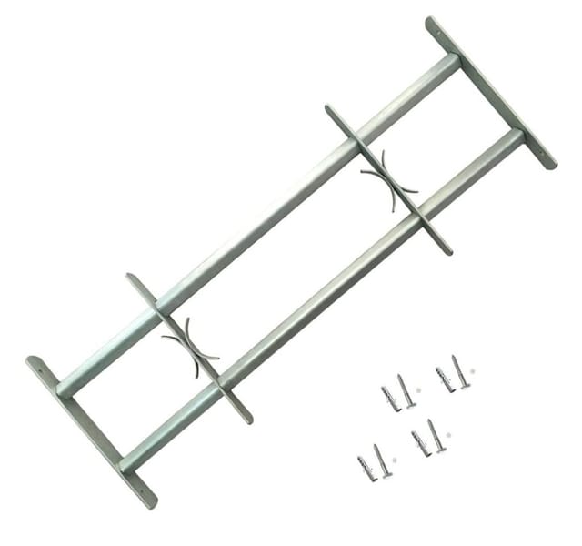 vidaXL Fenstergitter Verstellbar mit 2 Querstäben 700-1050 mm