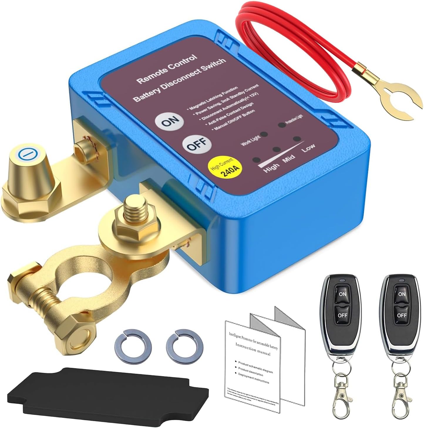 Kabellos Ferngesteuerter Batterieschutzschalter, Automatischer Abschaltschalter Mit Fernbedienung, 12-v- Und 240-v-batterietrennschalter Für Atv, Boot Und Auto