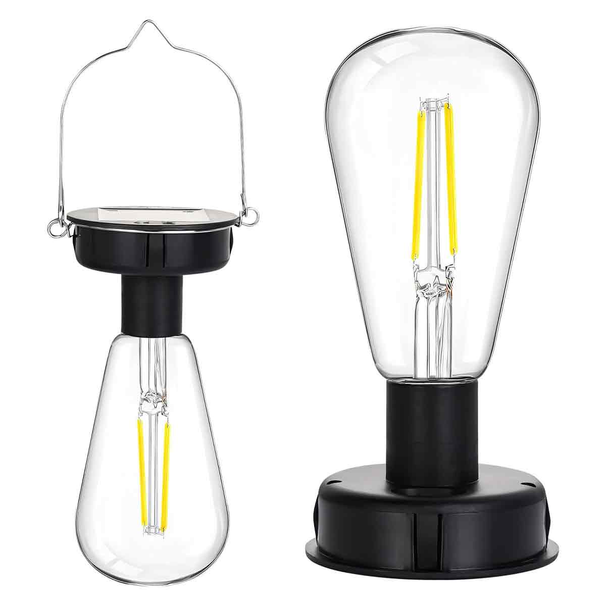 Set Mit 2 Solarlampen, 8 Cm Durchmesser, Warmweißes Led-licht, 600 Mah Akku, Ip44, Für Gartenbeleuchtung