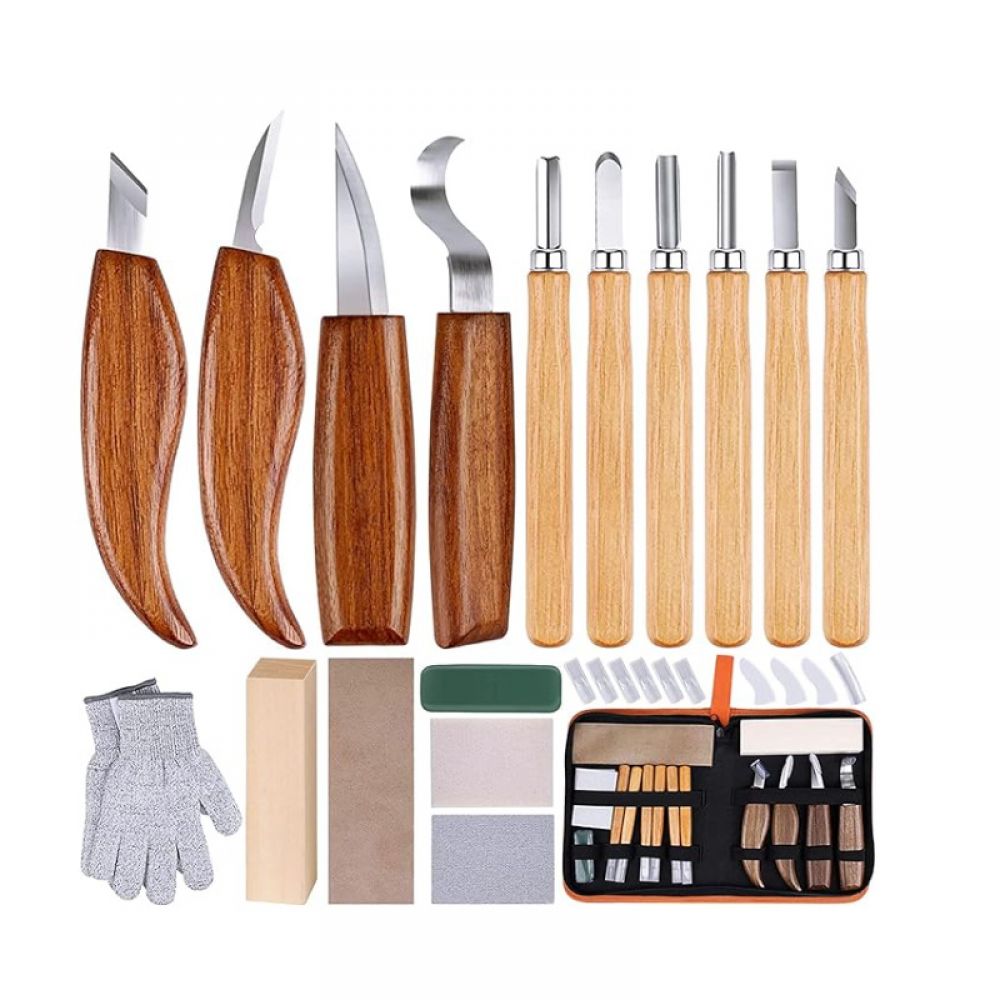 Einsteiger-set Für Holzschnitzer, Komplettes Set Mit 4 Holzmessern Und 6 Holzmeißeln, Starterset Für Holzschnitzer Und Profis