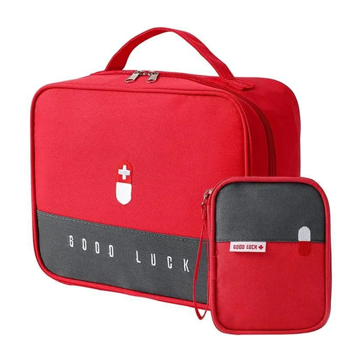 Leerer Erste-hilfe-kasten, 2-teilige Notfallbox, Medikamentenaufbewahrungstasche, Erste-hilfe-set, Tasche
