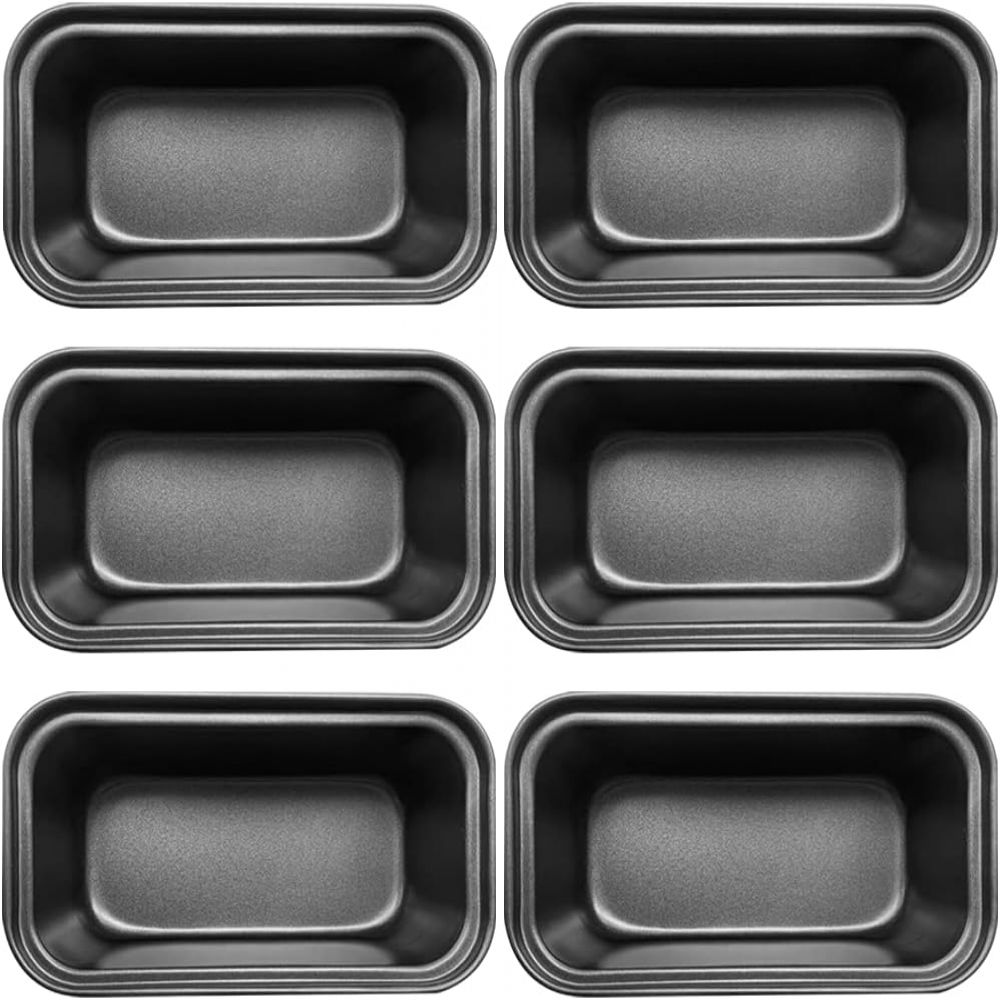 6-teiliges Toastform-set — A-24 [klein: 15,5 Cm, Schwarz] (kastenform Ohne Deckel)