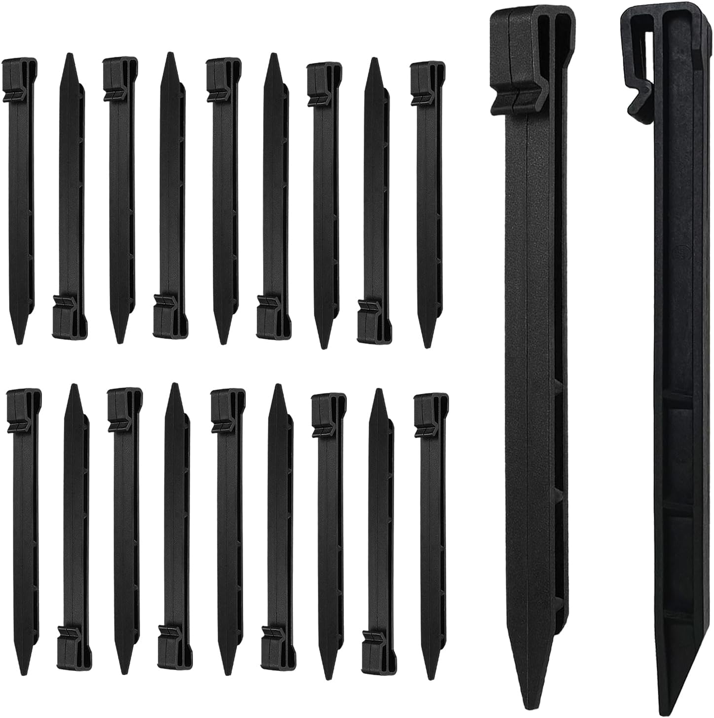 Set Mit 20 Kunststoff-erdankern, 25 Cm, Rasenkanten, Robustes Material, Geeignet Für Weiche Böden In Rasenflächen Und Gärten, Schwarz