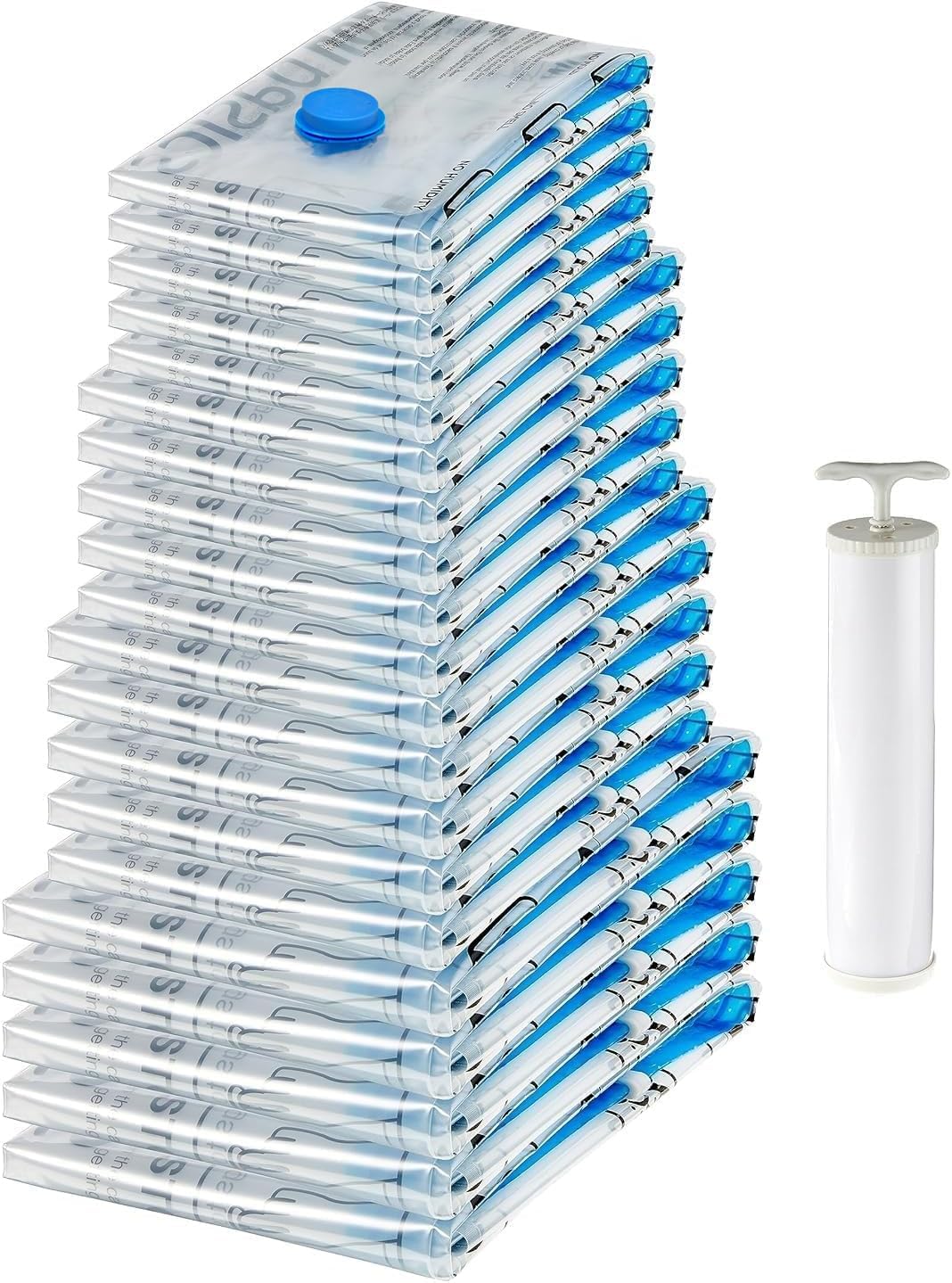 20 Vakuumbeutel Mit Pumpe, 80 % Platzsparend, Für Kleidung Und Bettdecken, Pa Und Pe